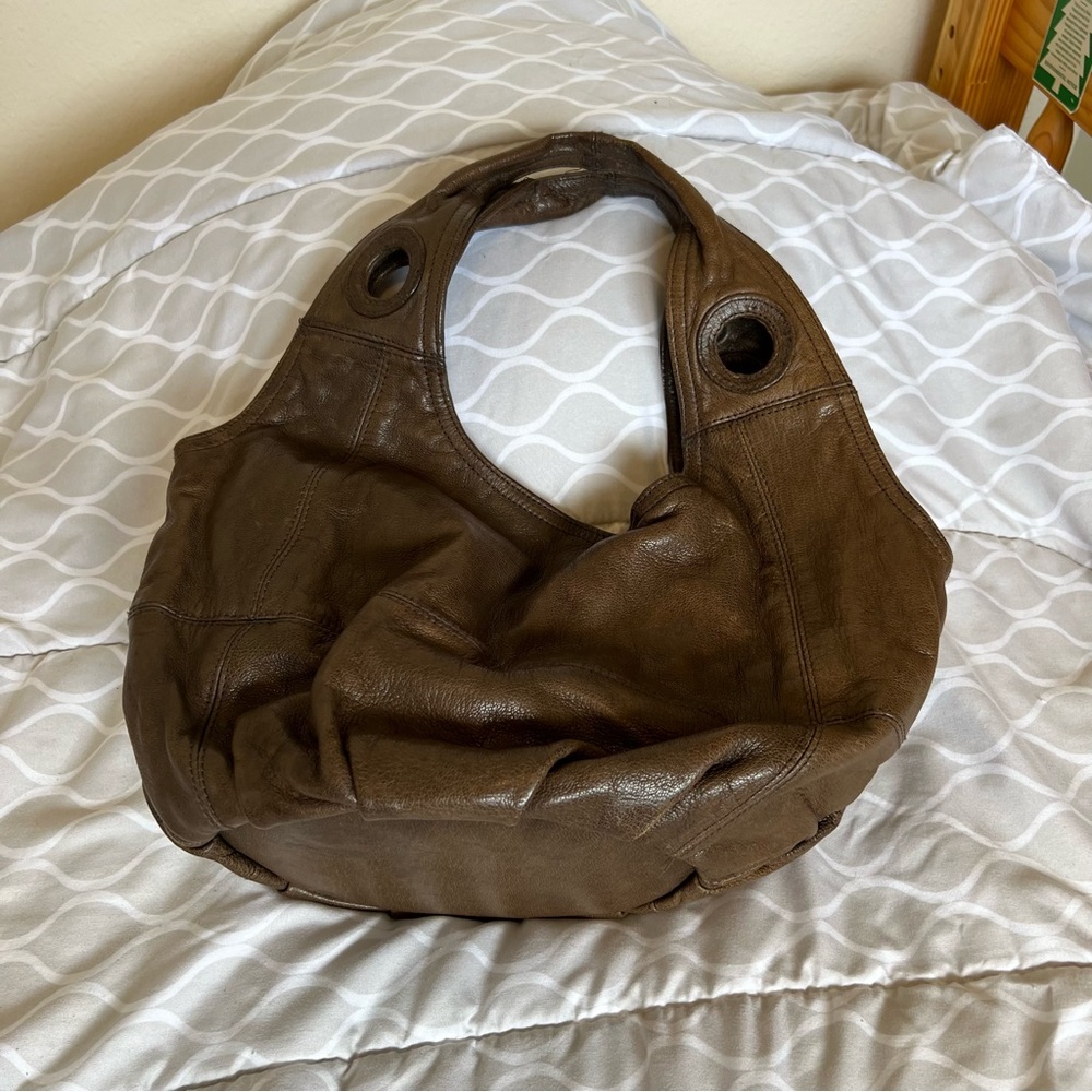 Leather dark brown purse brand XY